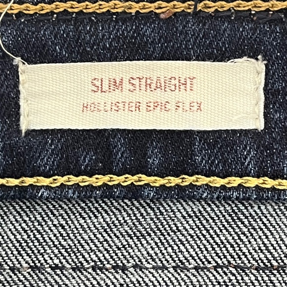 Hollister Epic Flex Straight Leg Jeans Mens 34x32 Blue Denim Mid Rise Slim Fit - Picture 5 of 14